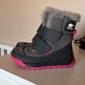 Sorel Kids' Black and Pink Snow Boots